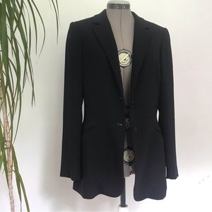 BARAMI Women’s Black Button Up Classic Suit Blazer Dark Academia Size S